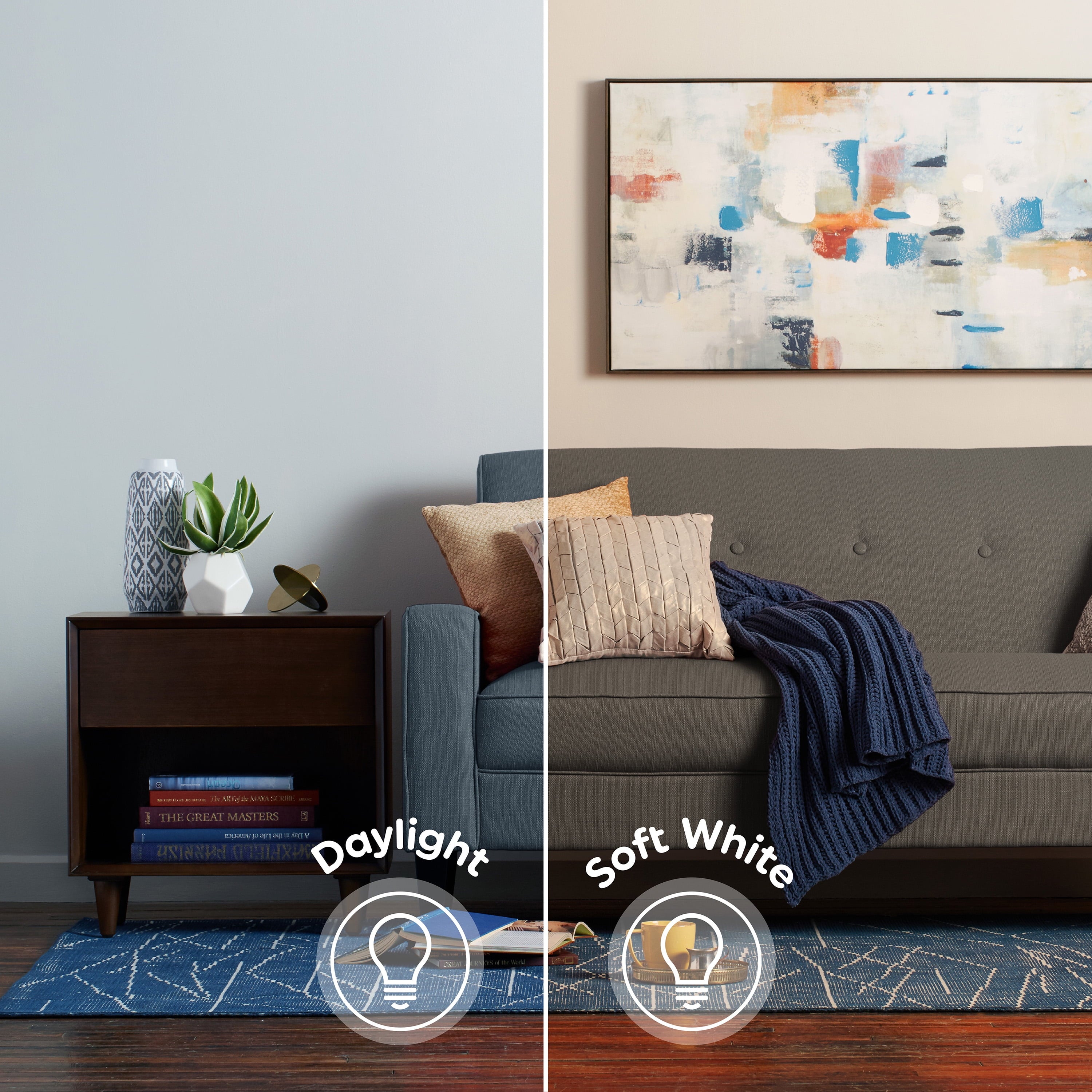 Great Value LED Light Bulbs, 60 Watts Eqv, Soft White, A19 General Purpose Light Bulbs, 9Yr, 4 Pack