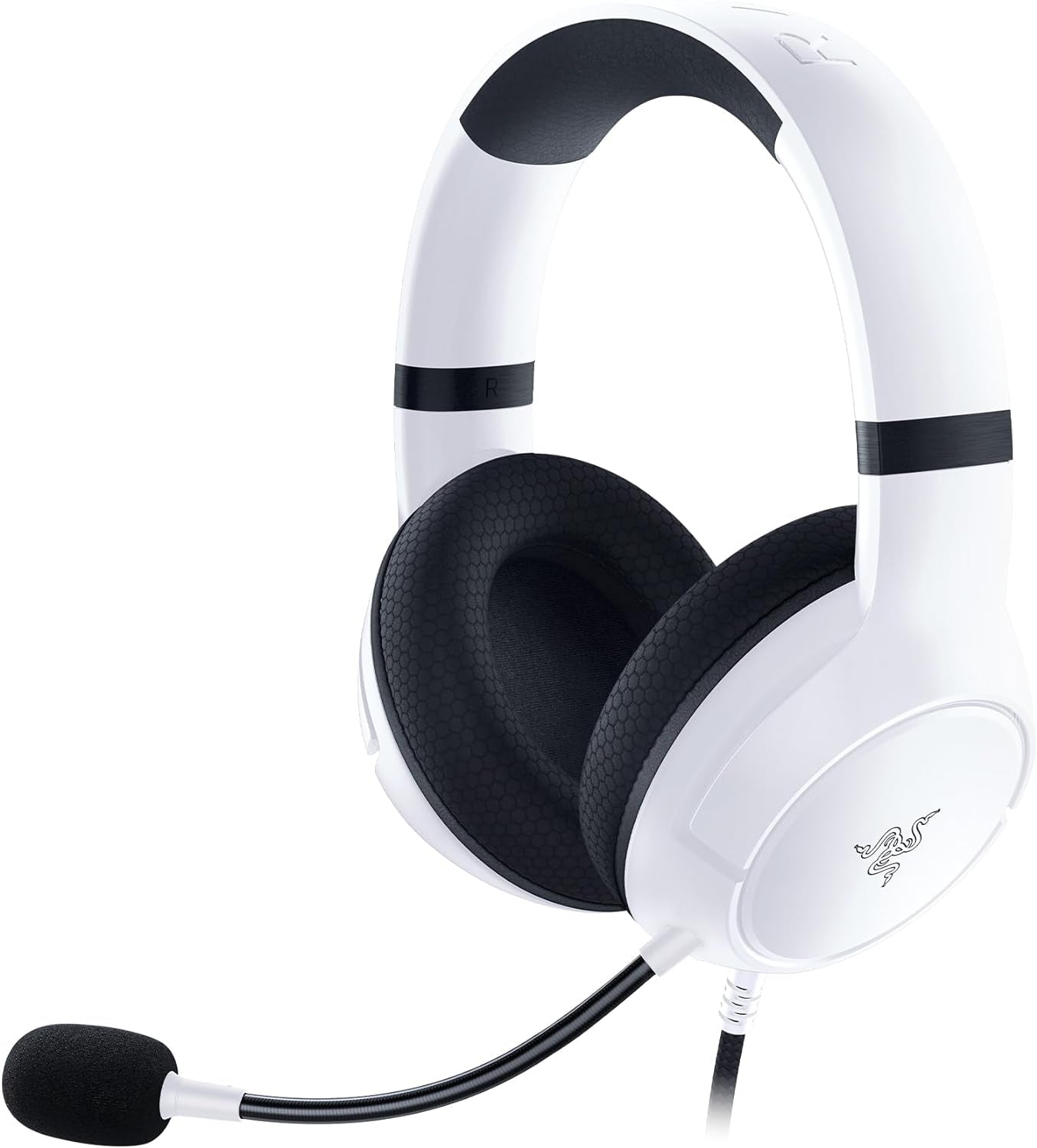 Razer Kaira X Wired Gaming Headset for Xbox Series X|S, Xbox One, PC, Mac, and Mobile Devices - Featuring Triforce 50mm Drivers, Hyperclear Cardioid Microphone, Flowknit Memory Foam Ear Cushions, and On-Headset Controls - White