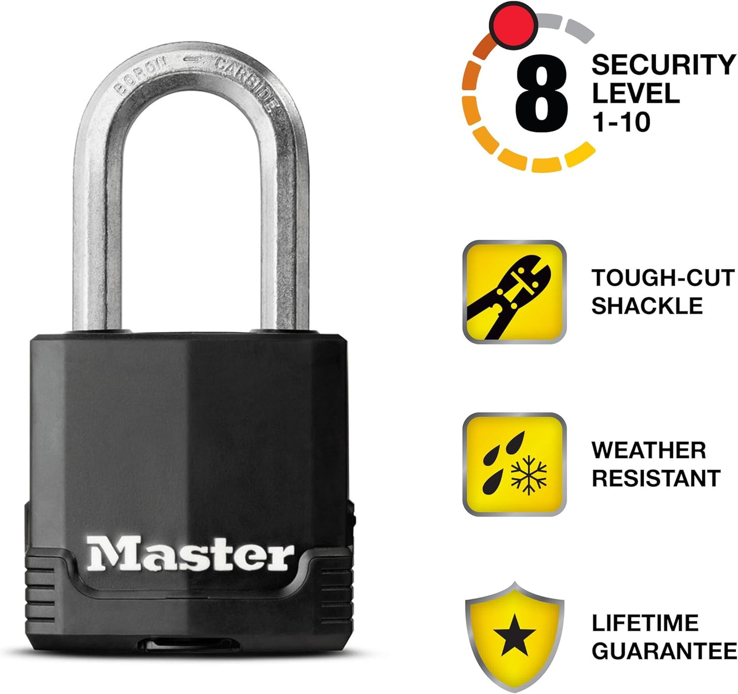 Master Lock Heavy-Duty Weather-Resistant Outdoor Key Lock Padlock Set, Keyed Alike, 4-Pack, Model M115XQLF