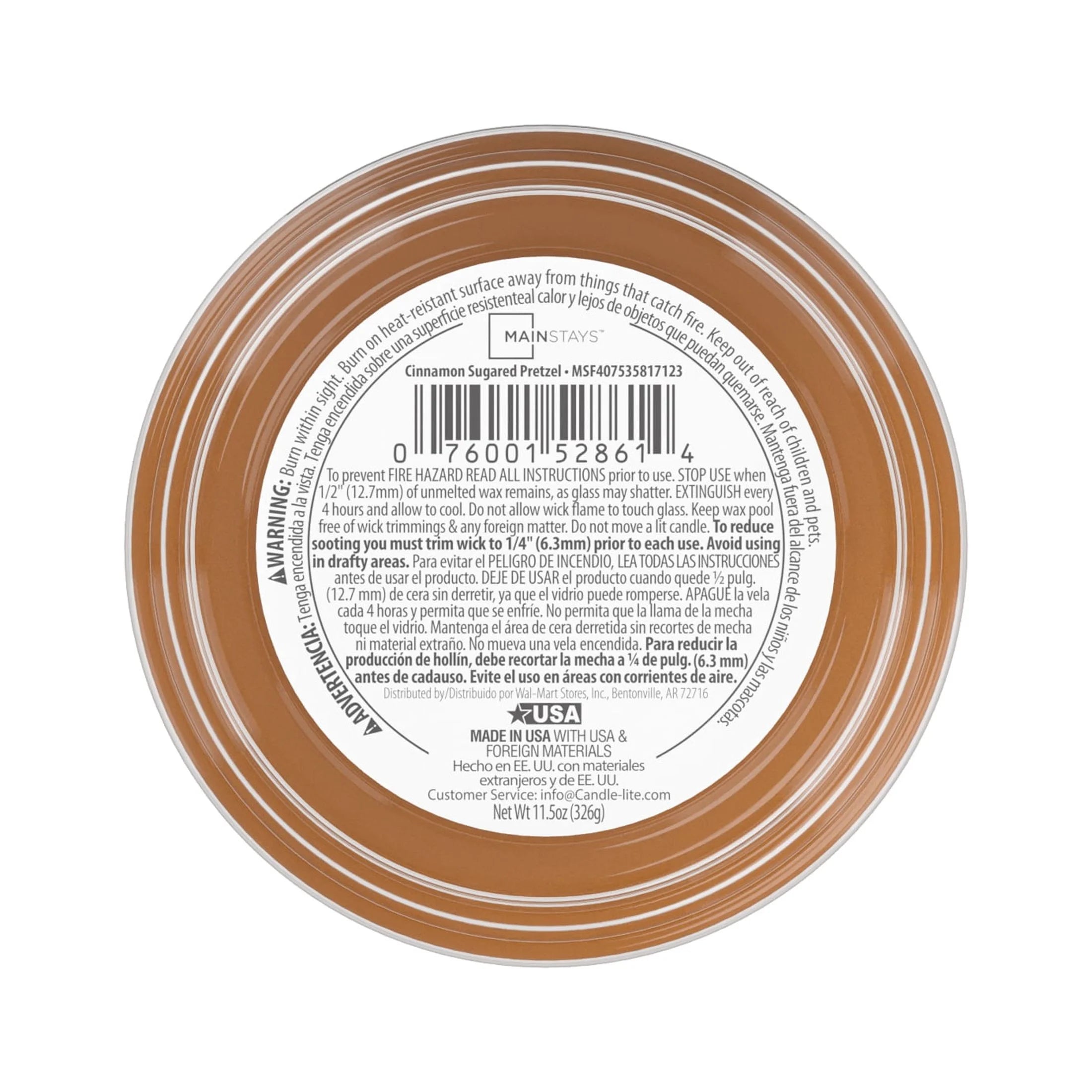 3-Wick Scented Candle in Glass Jar, Cinnamon Sugared Pretzel Gourmand, 11.5 Oz