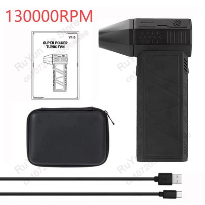 Caer Mini Turbo Jet Fan Electric Air Duster with 1&3 Gear Adjustable Speed 130000RPM 52M/S Car Computer Cleaning Blower Tool Kit
