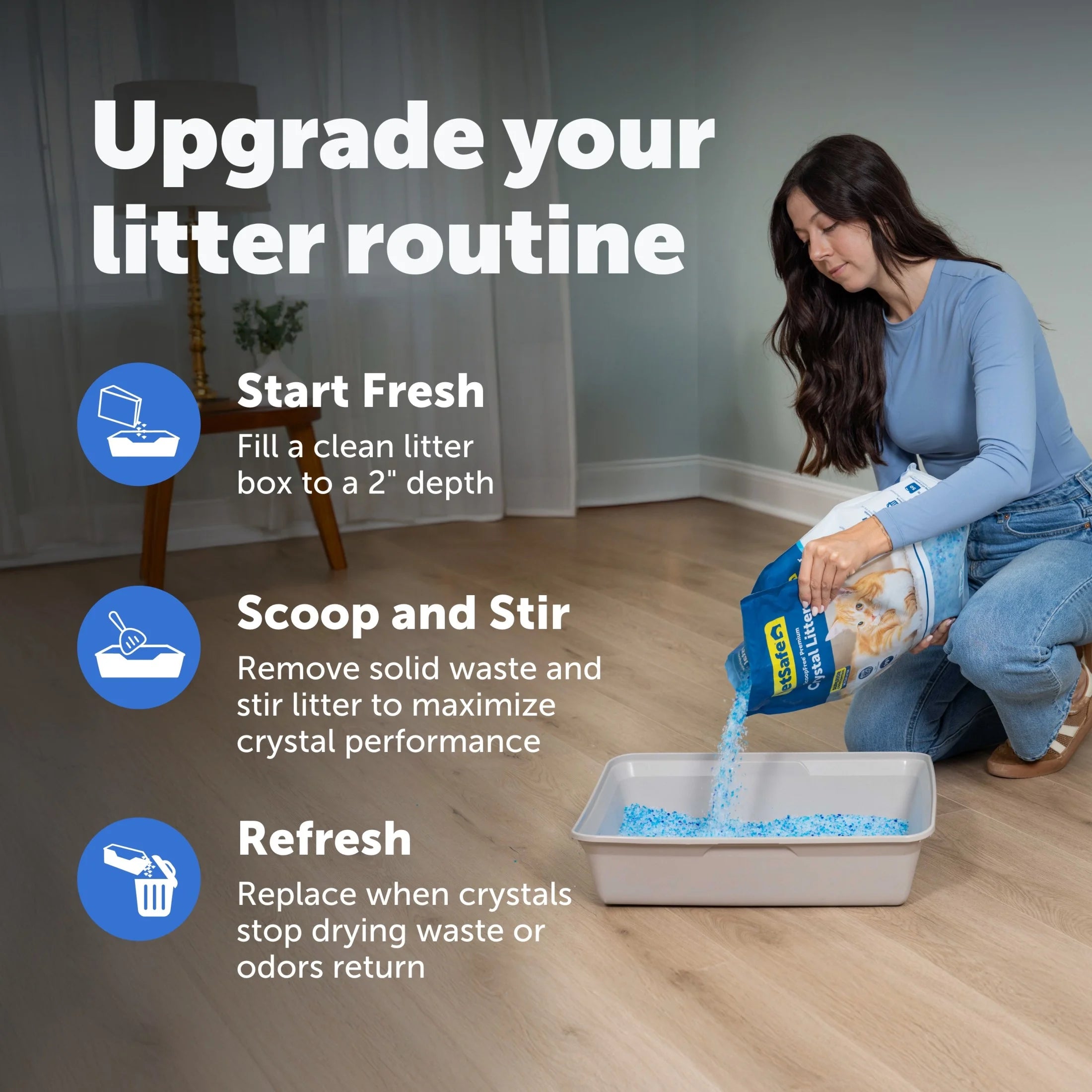 Petsafe Scoopfree Premium Fresh Crystal Cat Litter, 10 Lb Bag, Odor Control Lasts up to 2.5 Months