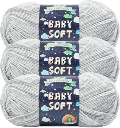Lion Brand Yarn Baby Soft Blanket Yarn for Crocheting, Knitting, and Crafts, Lemonade, Set of 3