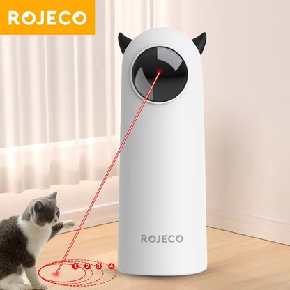 ROJECO Interactive Smart LED Laser Cat Toy - Automatic Handheld Electronic Teaser for Cats and Dogs