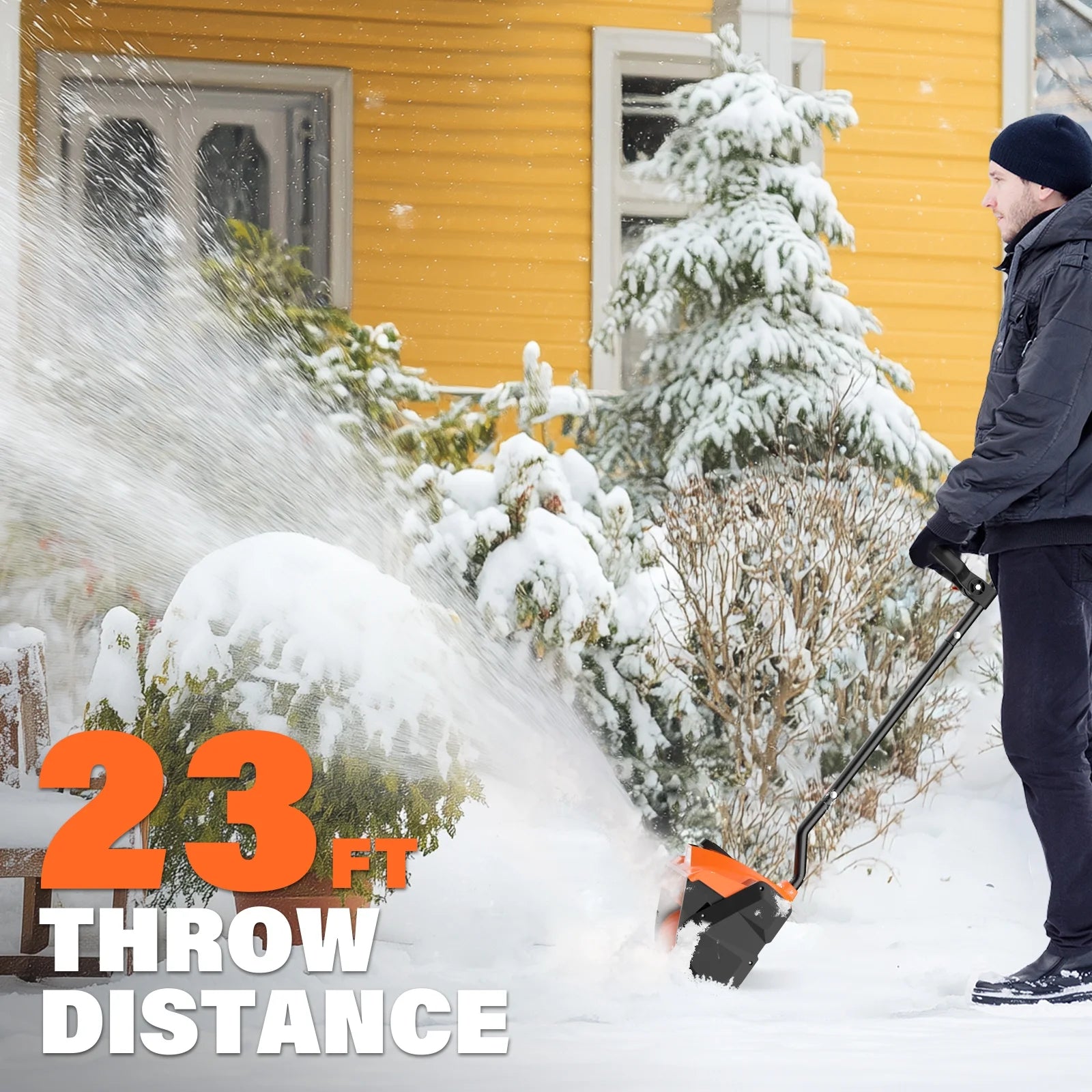 20V Cordless Electric Snow Shovel with 11-Inch Blade and Adjustable Handle, Includes 4.0Ah Battery, Charger, and Cover