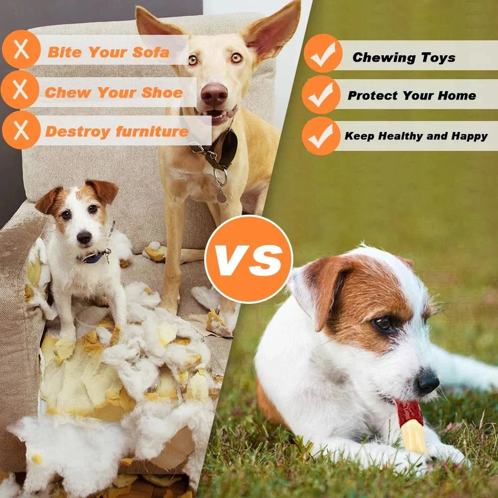 Dog Toys for Aggressive Chewers Large Breed, Beef Flavor Nylon Durable Dog Chew Toys