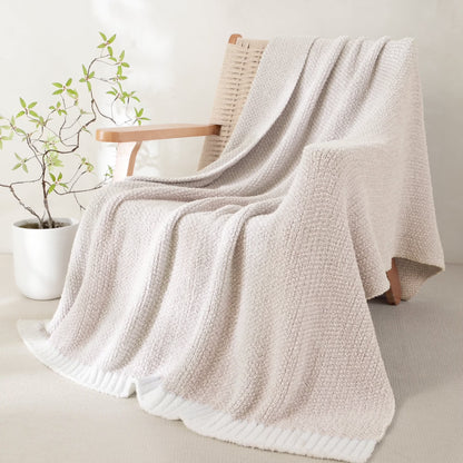 Knit Throw Blanket - Soft and Cozy for Couch, Sofa, or Bed, 50" x 60", Camel