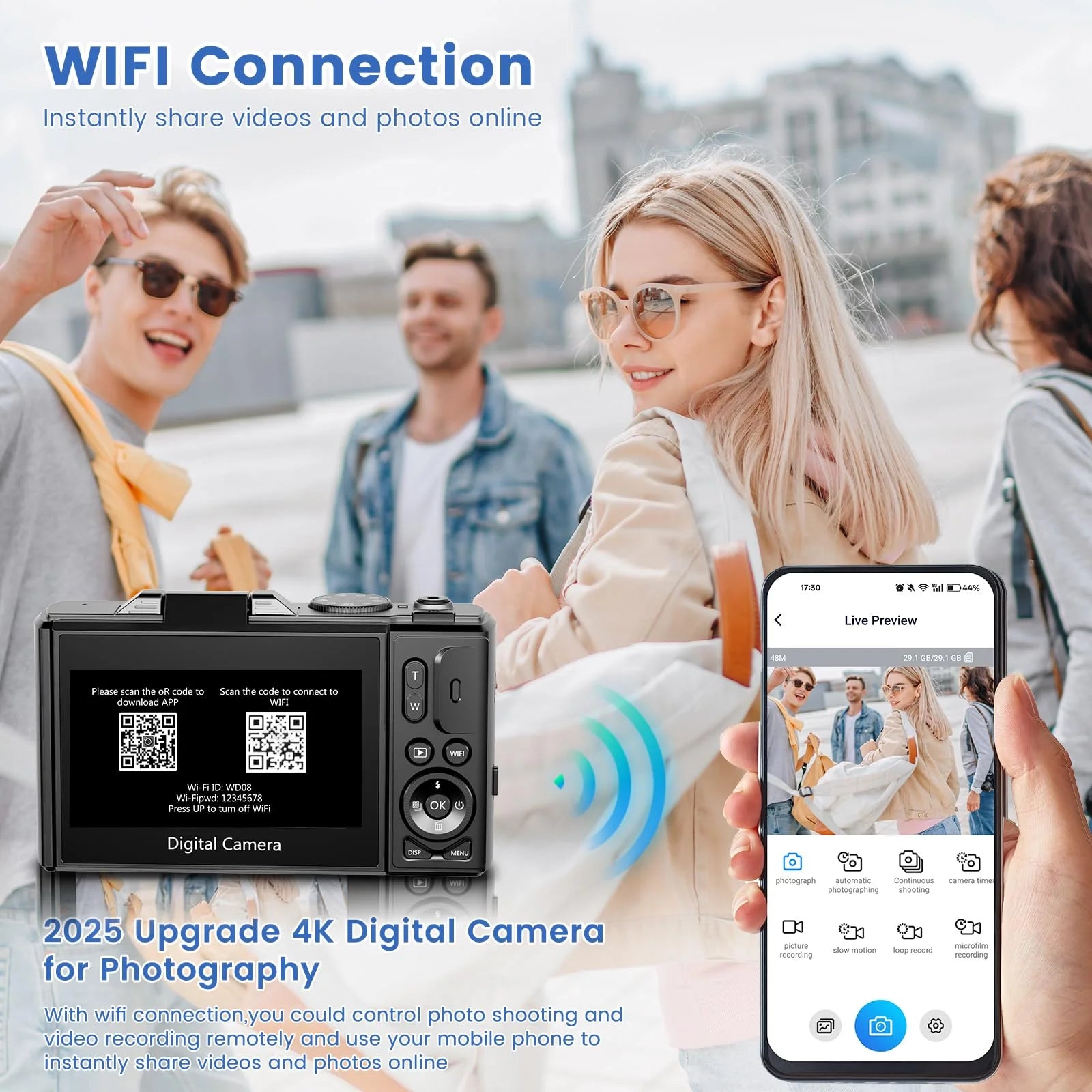 4K 64MP Digital Vlogging Camera with 3'' 180° Flip Screen, 18X Zoom, Autofocus, and 32GB SD Card - Ideal for Beginners on YouTube