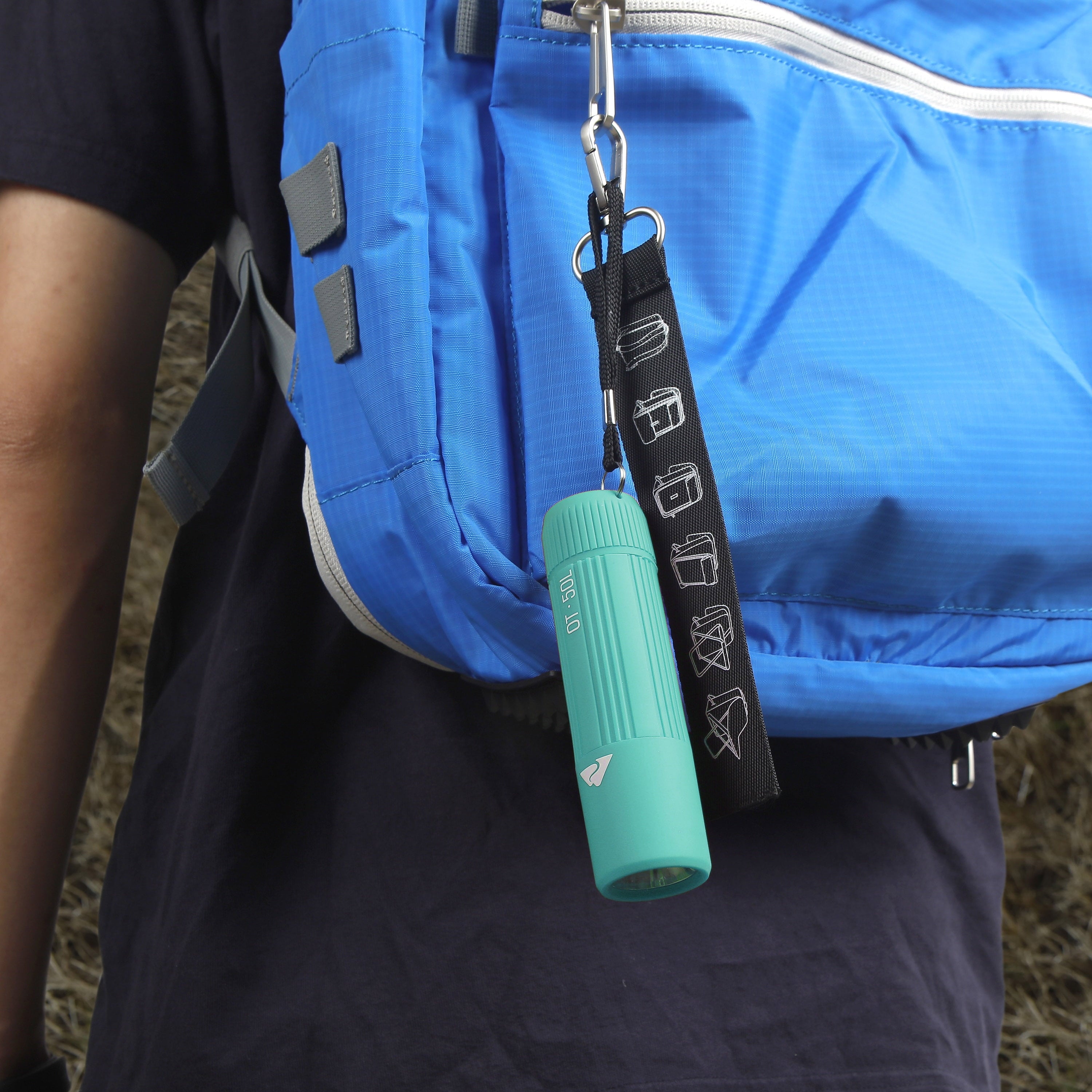 Ozark Trail Single Mini LED Flashlight, 50 Lumens, Handheld, 3 AAA Batteries, Teal