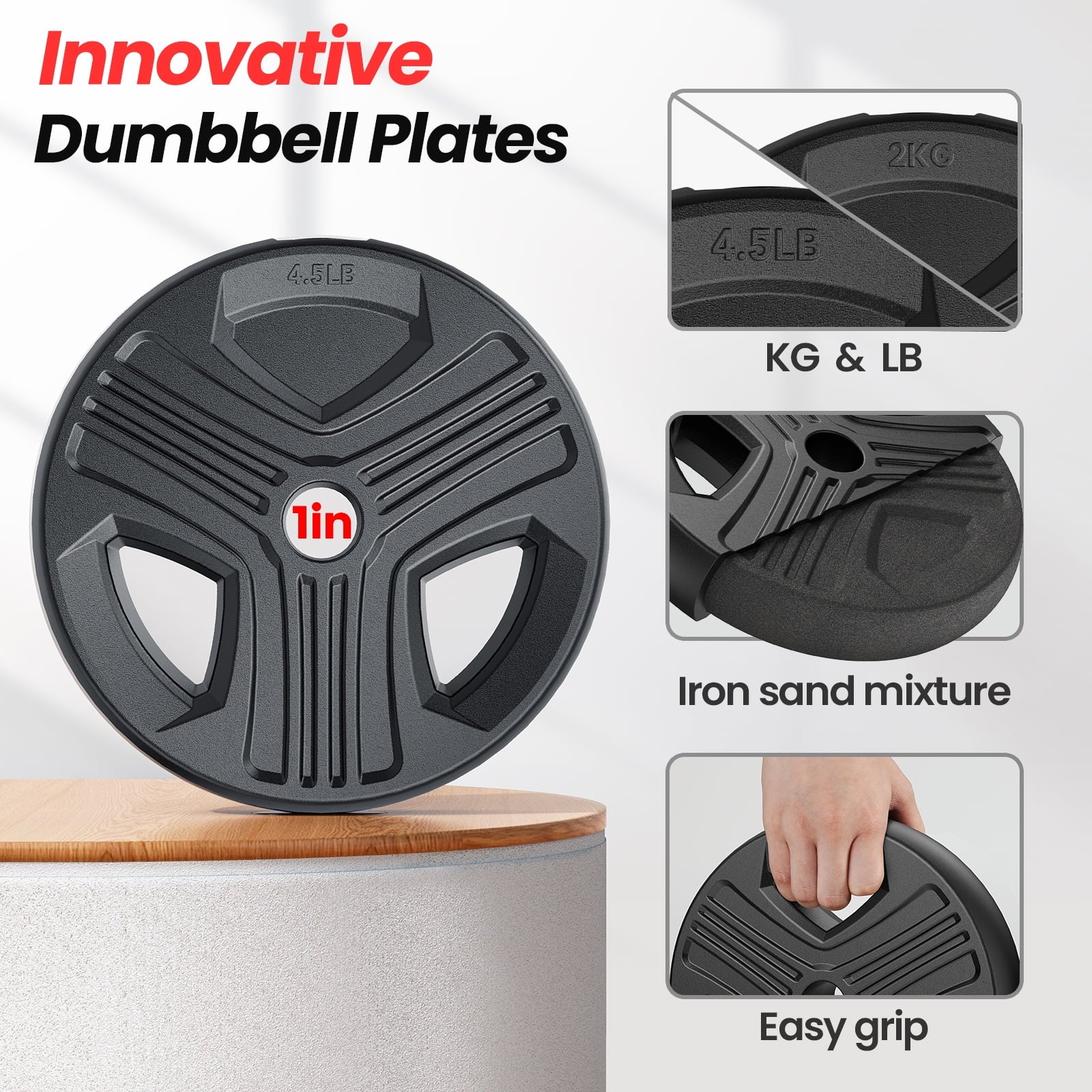 70-Lb Multi-Functional Free Weight Set with Connector – 5-in-1 Dumbbells for Barbell, Kettlebell, Push-Up Stand, and Home Fitness Exercises for Men and Women