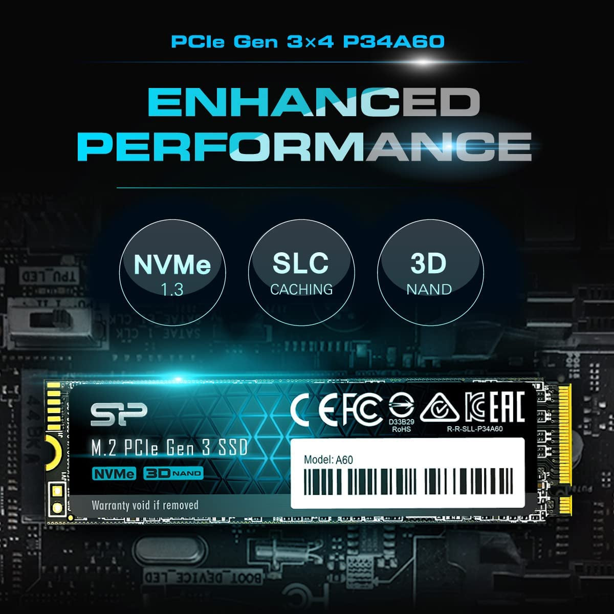 Silicon Power 512GB Nvme M.2 Pcie Gen3X4 2280 SSD (SP512GBP34A60M28)