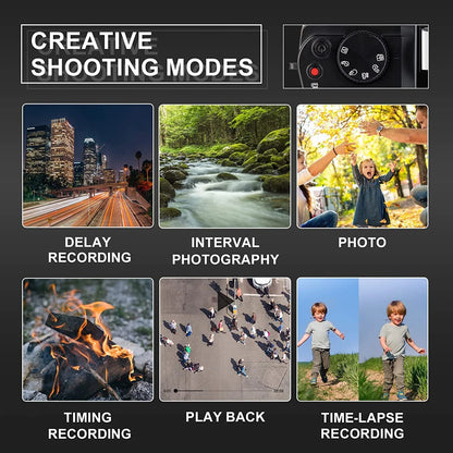 4K Ultra HD 48MP All-In-One Vlogging Camera with Wide Angle Lens, 16X Digital Zoom, and 3-Inch Display