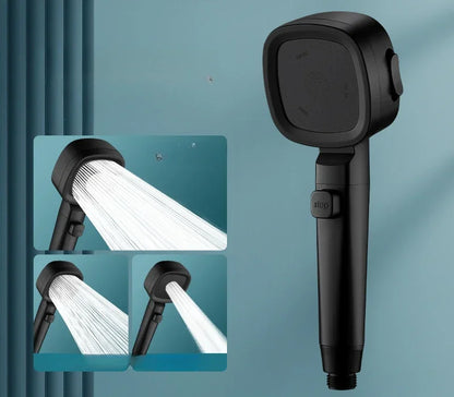 High-Pressure Water-Saving Shower Head with 3 Adjustable Modes and One-Key Stop Function for Enhanced Bathroom Experience