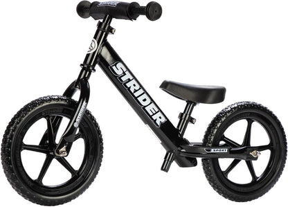 Strider 12” Sport Balance Bike for Children Aged 1 to 4 Years - Features Safety Pad, Padded Seat, Mini Grips, and Flat-Free Tires - Easy Tool-Free Assembly and Adjustments