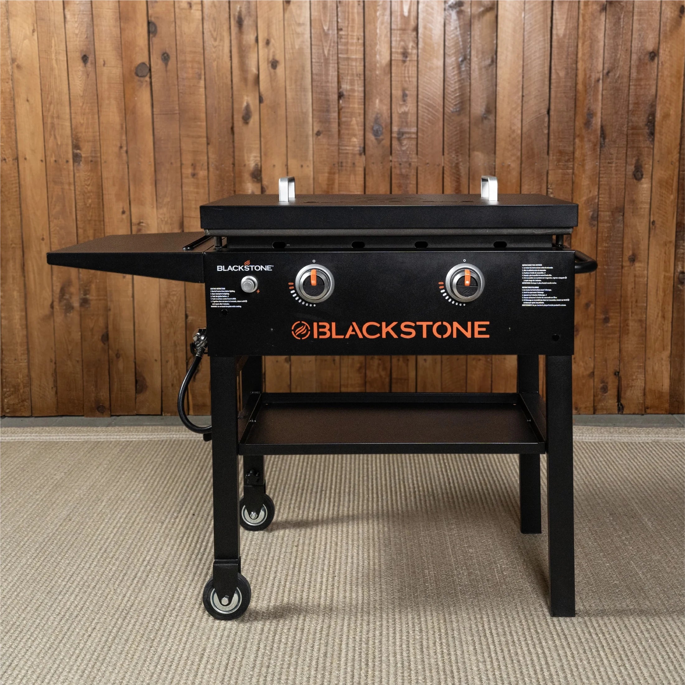 Blackstone Original Outdoor Griddle, 2-Burner 28" Propane Flat Top Grill with Hard Cover, Black