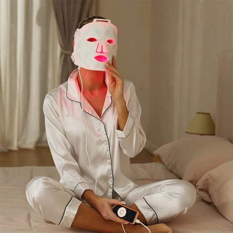 LED Red Light Therapy Facial Mask - 660Nm & 850Nm Far Infrared Treatment