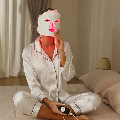 LED Red Light Therapy Facial Mask - 660Nm & 850Nm Far Infrared Treatment