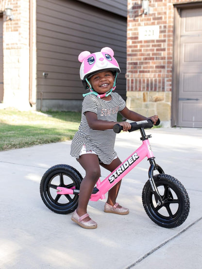 Strider 12” Sport Balance Bike for Children Aged 1 to 4 Years - Features Safety Pad, Padded Seat, Mini Grips, and Flat-Free Tires - Easy Tool-Free Assembly and Adjustments