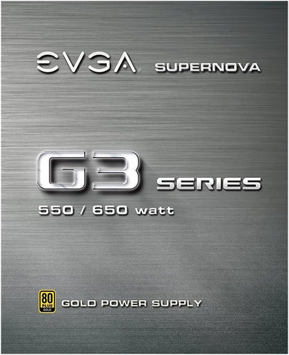 EVGA Supernova 550 G3, 80 plus Gold 550W, Fully Modular, Eco Mode with New HDB Fan, 7 Year Warranty, Includes Power on Self Tester, Compact 150Mm Size, Power Supply 220-G3-0550-Y1