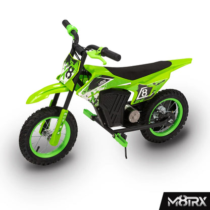 Green 12V Mini Electric Child Dirt Bike, Battery Powered Toy Motorcycle, Kids Ride On, Ages 5 Years and Up