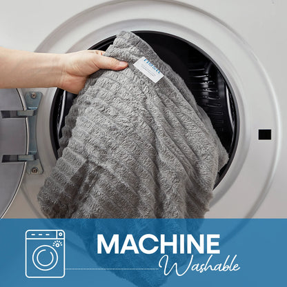 Luxury Soft Lightweight Fleece Throw Blanket - Gray Plush Bed Blanket