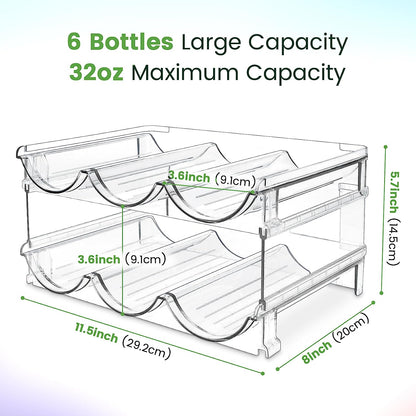 Water Bottle Storage Organizer Set - 2 Pack Stackable Cabinet Racks for Efficient Water Bottle Organization