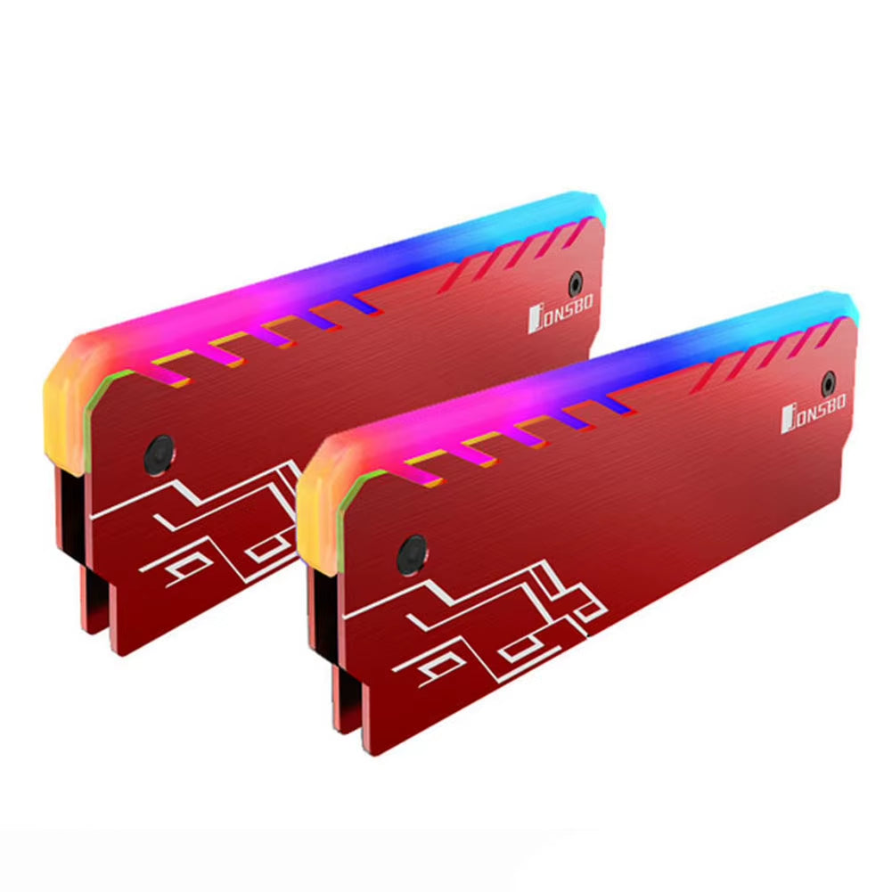 RGB RAM Heatsink Cooler with 256 Colors for DDR, DDR3, and DDR4 Memory - Desktop PC Gaming and Overclocking Cooling Solution