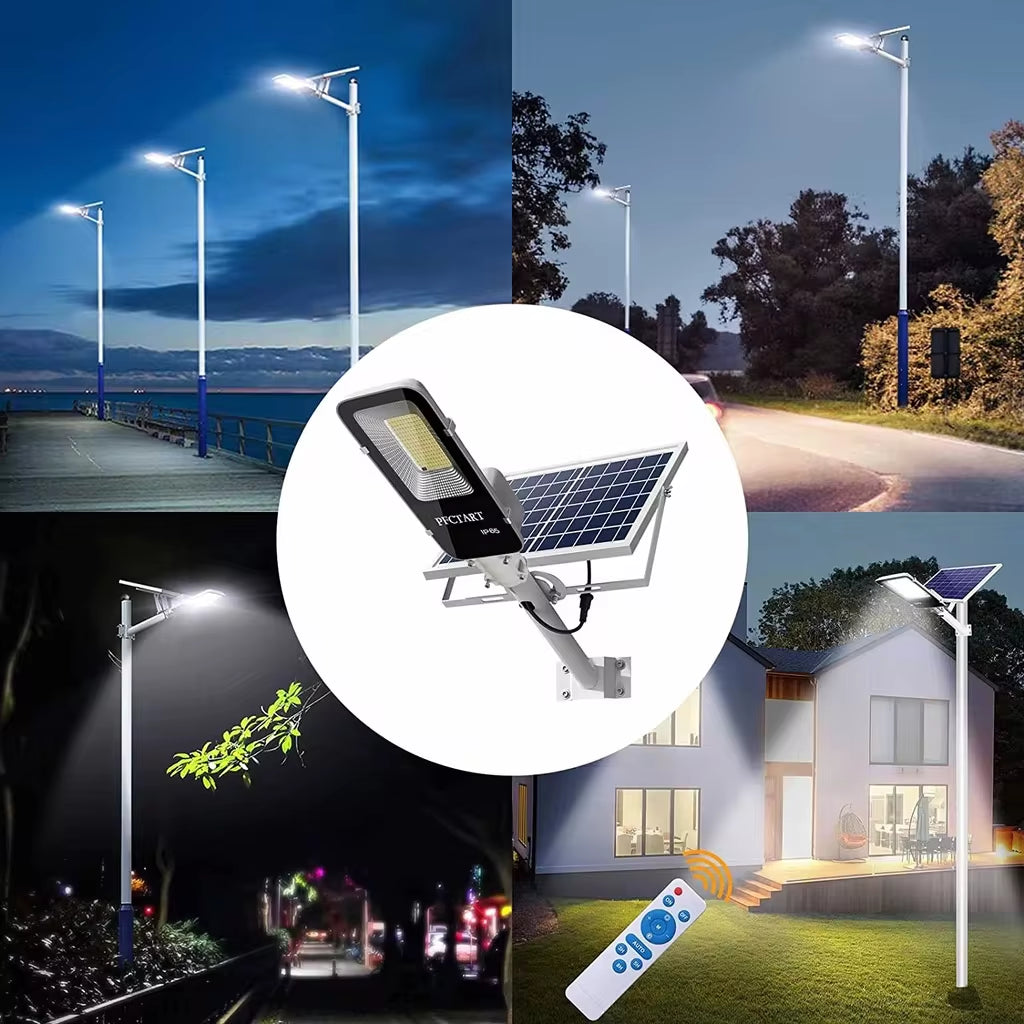 200W High-Performance Outdoor Solar Street Light with 6000mAh Battery, Waterproof Design, and Automatic Dusk-to-Dawn Function for Garage and Garden Use