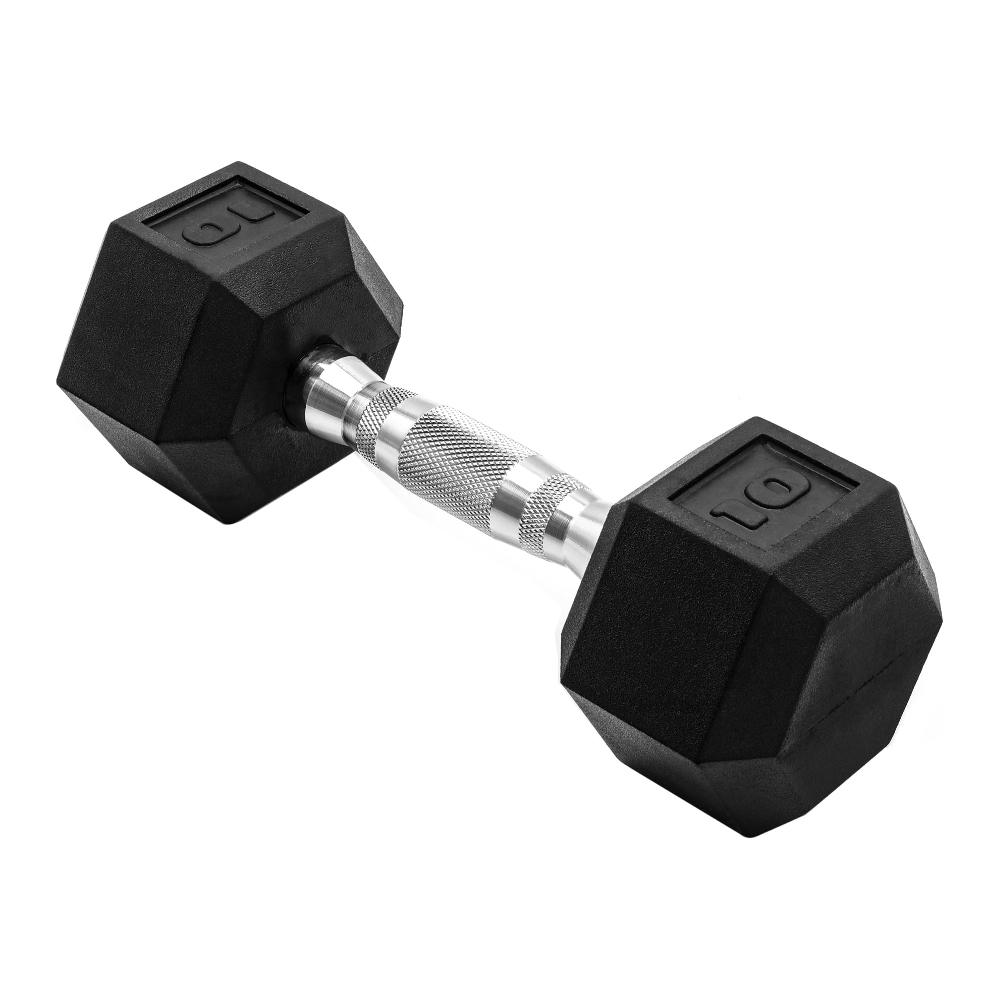 Barbell 10 lb Rubber Hex Dumbbell (Single)
