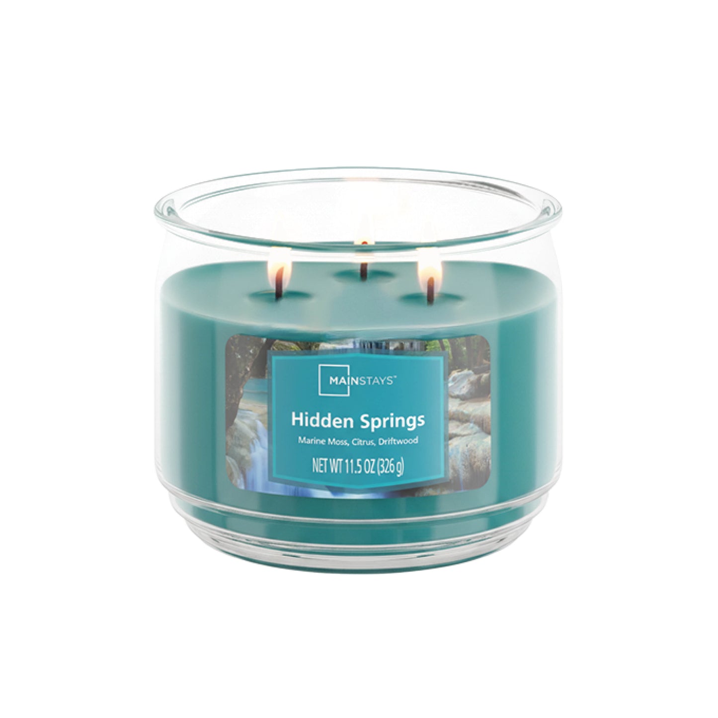 11.5 oz. 3-Wick Scented Glass Jar Candle in Hidden Springs