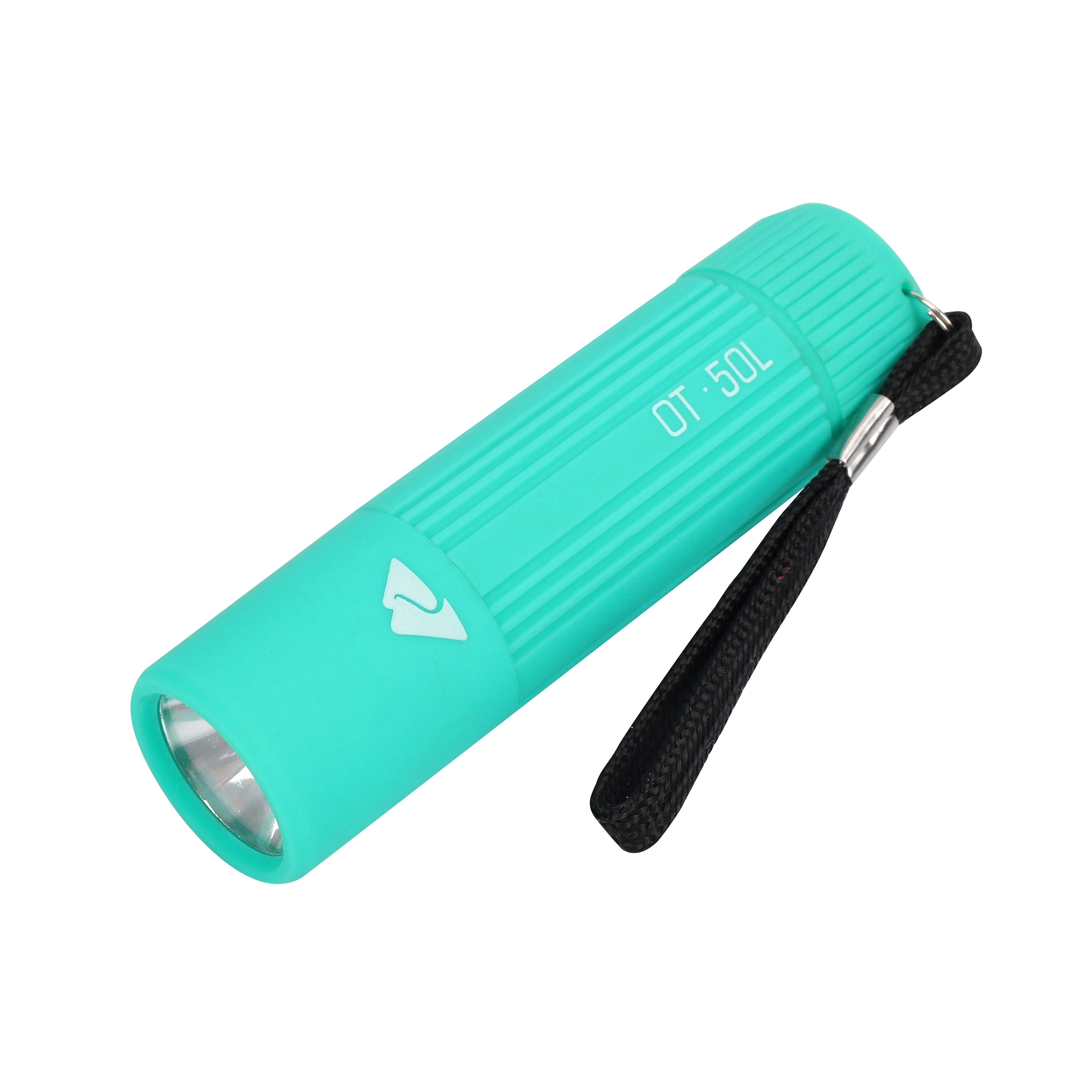 Ozark Trail Single Mini LED Flashlight, 50 Lumens, Handheld, 3 AAA Batteries, Teal