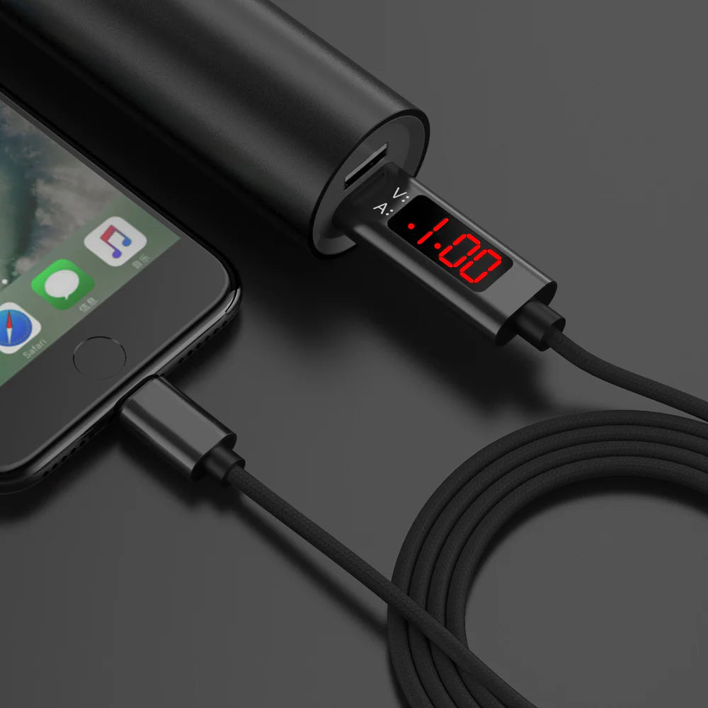 Apple-Compatible Nylon Smart Charging Cord with Data Transfer