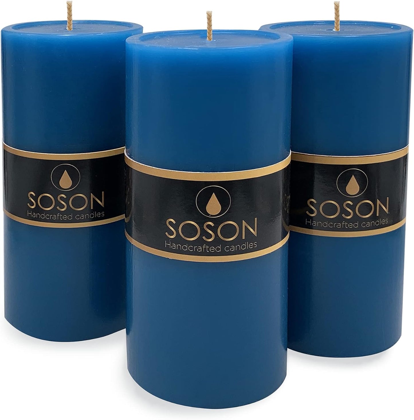 Simply Soson Set of 3 Unscented White Pillar Candles, 3x6 Inch, Smooth Texture, Dripless Design - Ideal for Weddings, Parties, Spas, Dinner, Home Décor, and Church Use