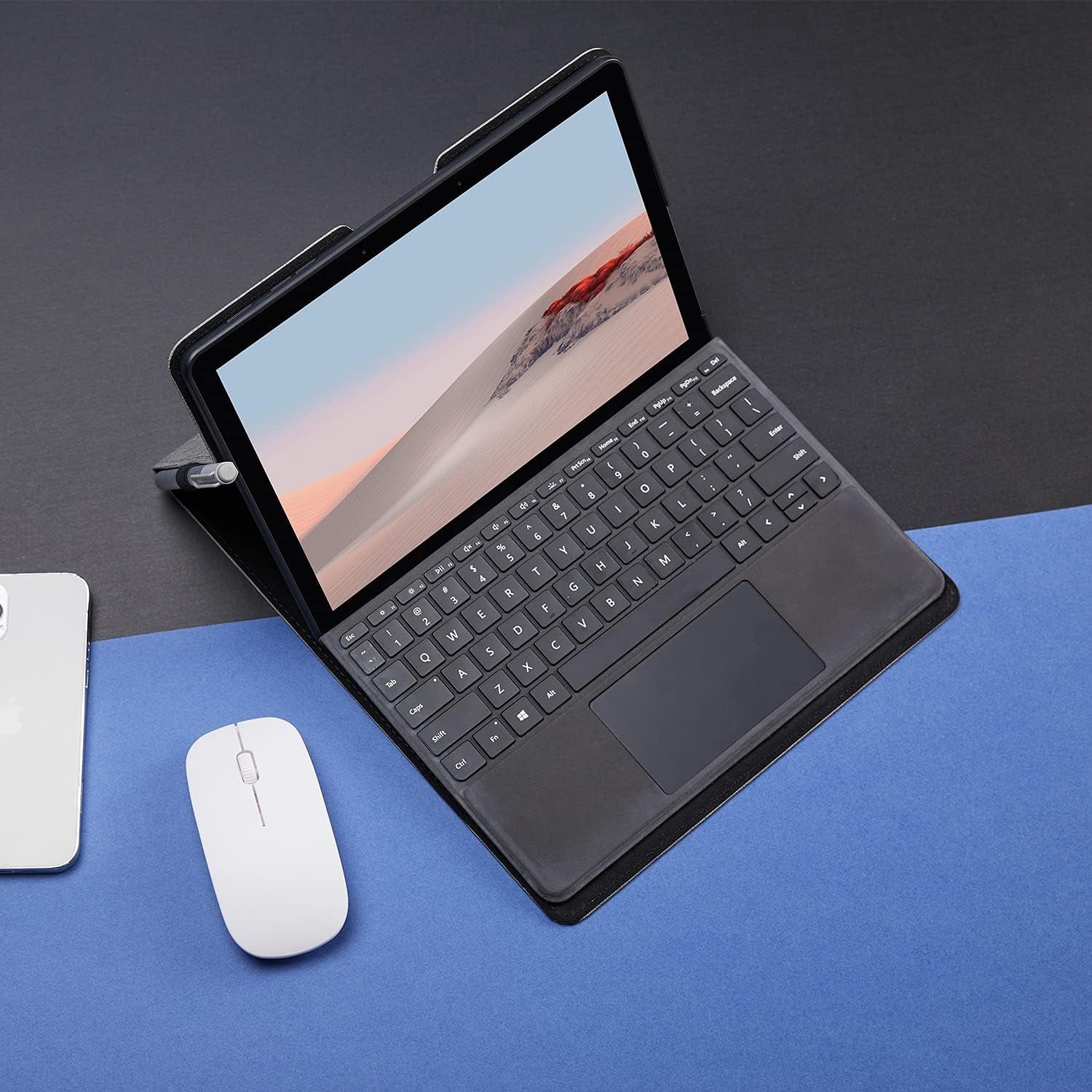 Omnpak Protective Case for Surface Go 4 2023/Go 3 2021/Go 2 2020/Go 2018 with Stylus Holder, Multiple Angle Slim Lightweight Cover, Compatible with Type Cover Keyboard（Keyboard Not Included）