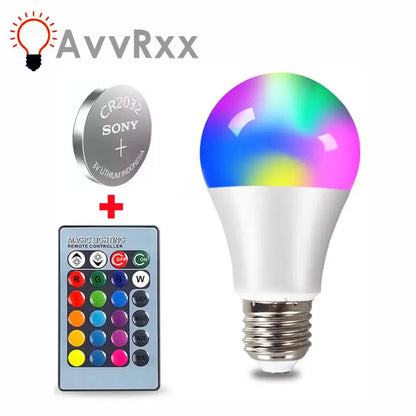 E27 LED RGB Spotlight Bulb with IR Remote Control - Smart Home Decor Lighting, Available in 4W, 10W, and 15W, AC 85-265V