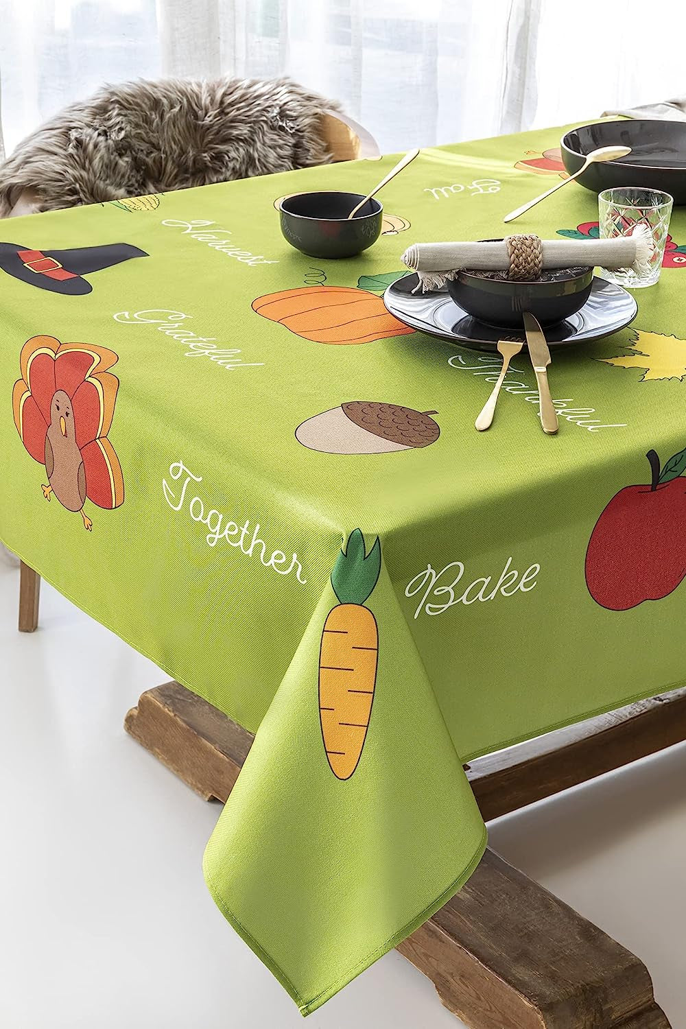 Thanksgiving Tablecloth - 59" x 86" - Christmas.Uk
