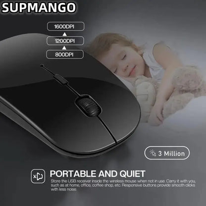 Rechargeable Wireless Gaming Mouse Portable Ergonomic Quiet and Magical Suitable for Portable Computers Tablets IPAD Phone