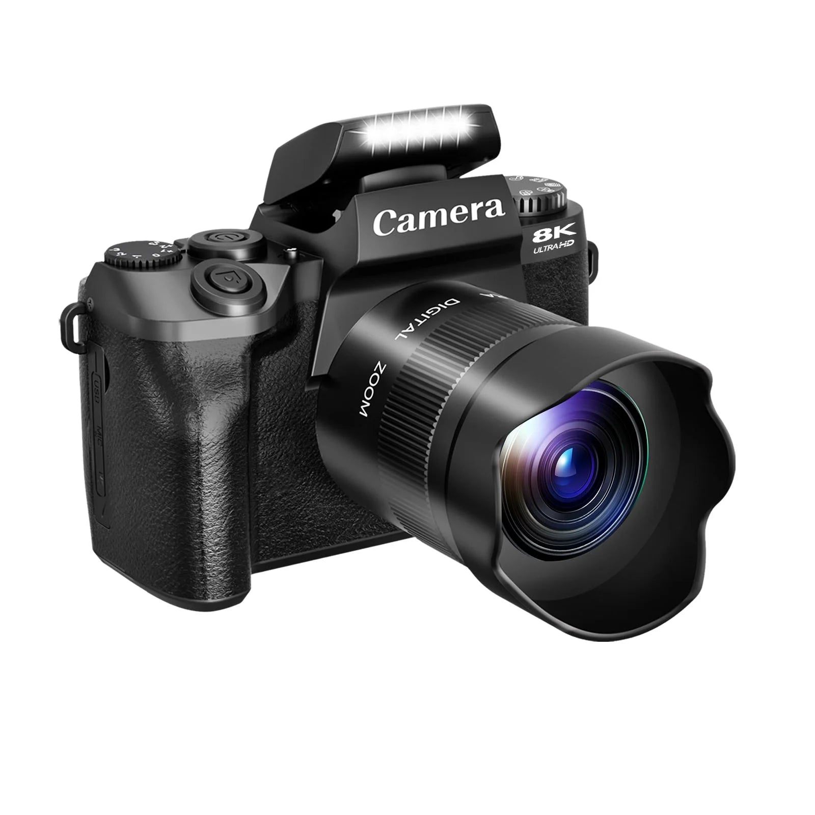 8K Digital Camera for Photography and Vlogging with Dual-Lens, 16X Digital Zoom, WiFi Touchscreen, 3000mAh Battery, and 32GB TF Card