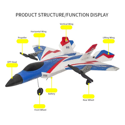 F22 Stunt RC Plane - 2.4G Remote Control Glider, 3D EPP Foam Airplane for Children