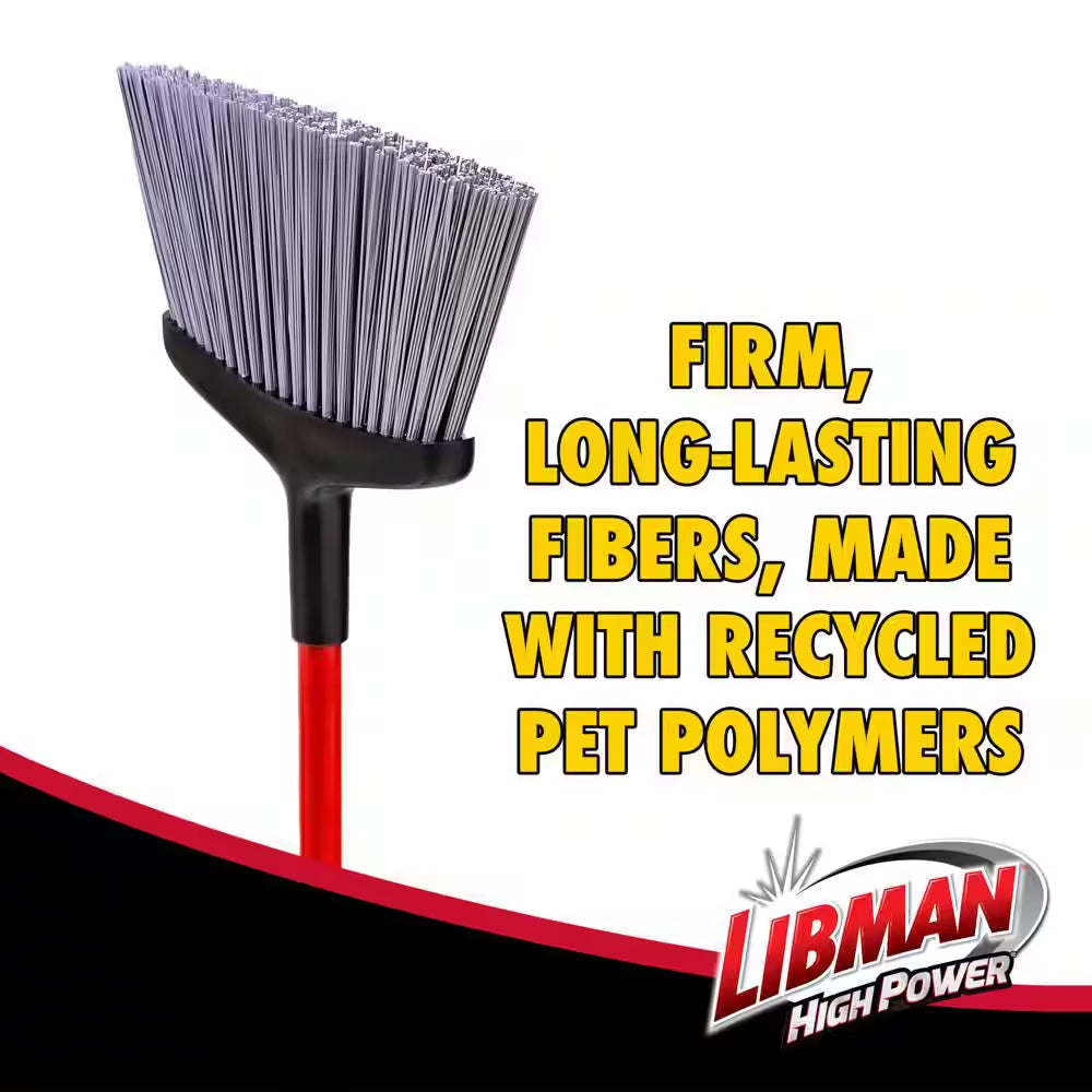 15 In. High Power Rough Surface Angle Broom with Steel Handle