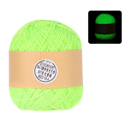 Luminous Chunky Polyester Yarn for Knitting - Glow in the Dark