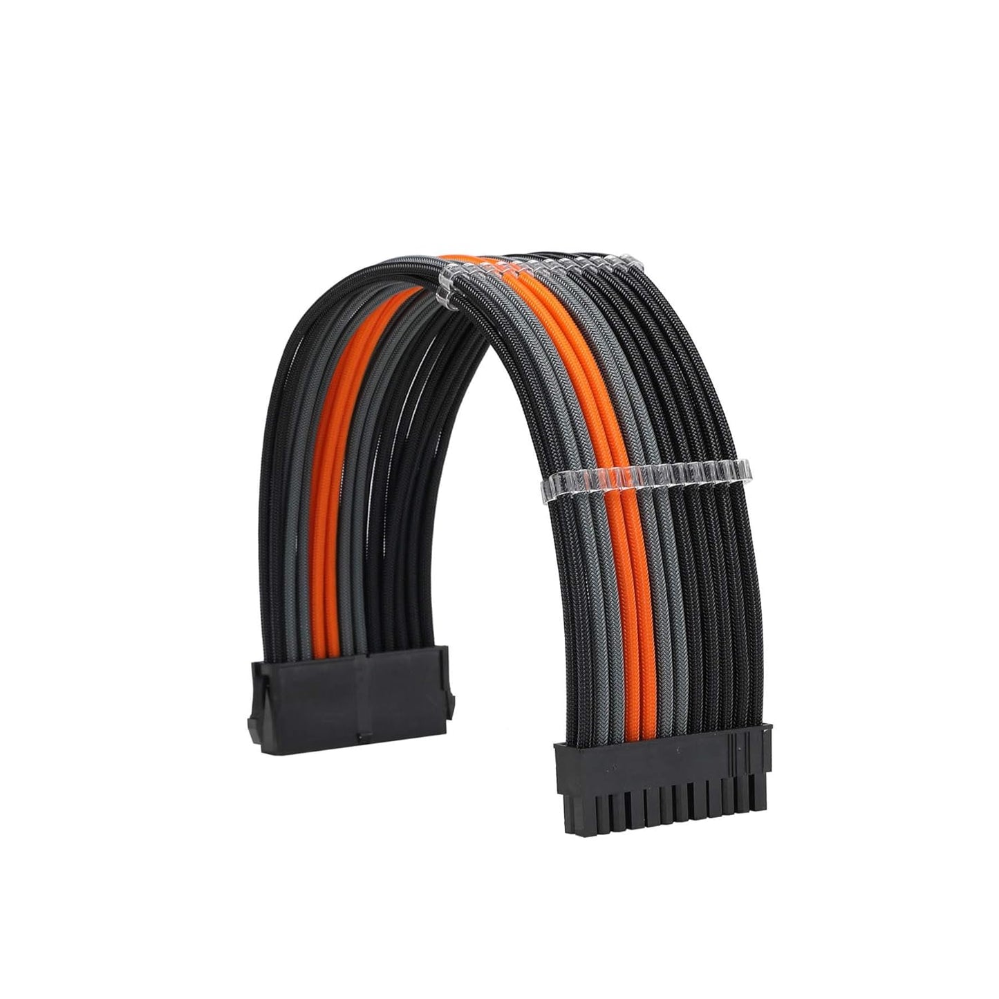 Formulamod Sleeve Extension Power Supply Cable Kit 18AWG ATX 24P+ EPS 8-P+PCI-E8-P with Combs for PSU to Motherboard/Gpu Fm-Nck3 (Black Orange Grey)