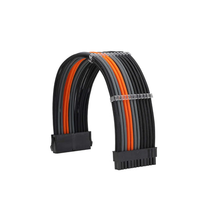 Formulamod Sleeve Extension Power Supply Cable Kit 18AWG ATX 24P+ EPS 8-P+PCI-E8-P with Combs for PSU to Motherboard/Gpu Fm-Nck3 (Black Orange Grey)