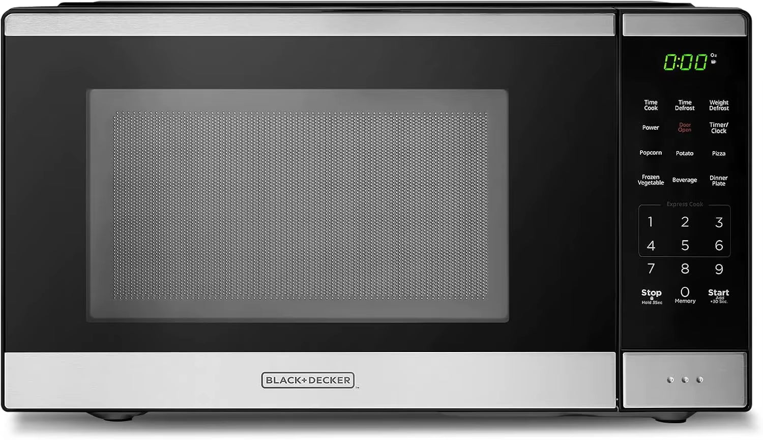 BLACK+DECKER Countertop Microwave Oven 0.9 Cu Ft - 6 Auto Menus, Child Lock, 10 Power Levels, One-Touch Start, Digital, 900W