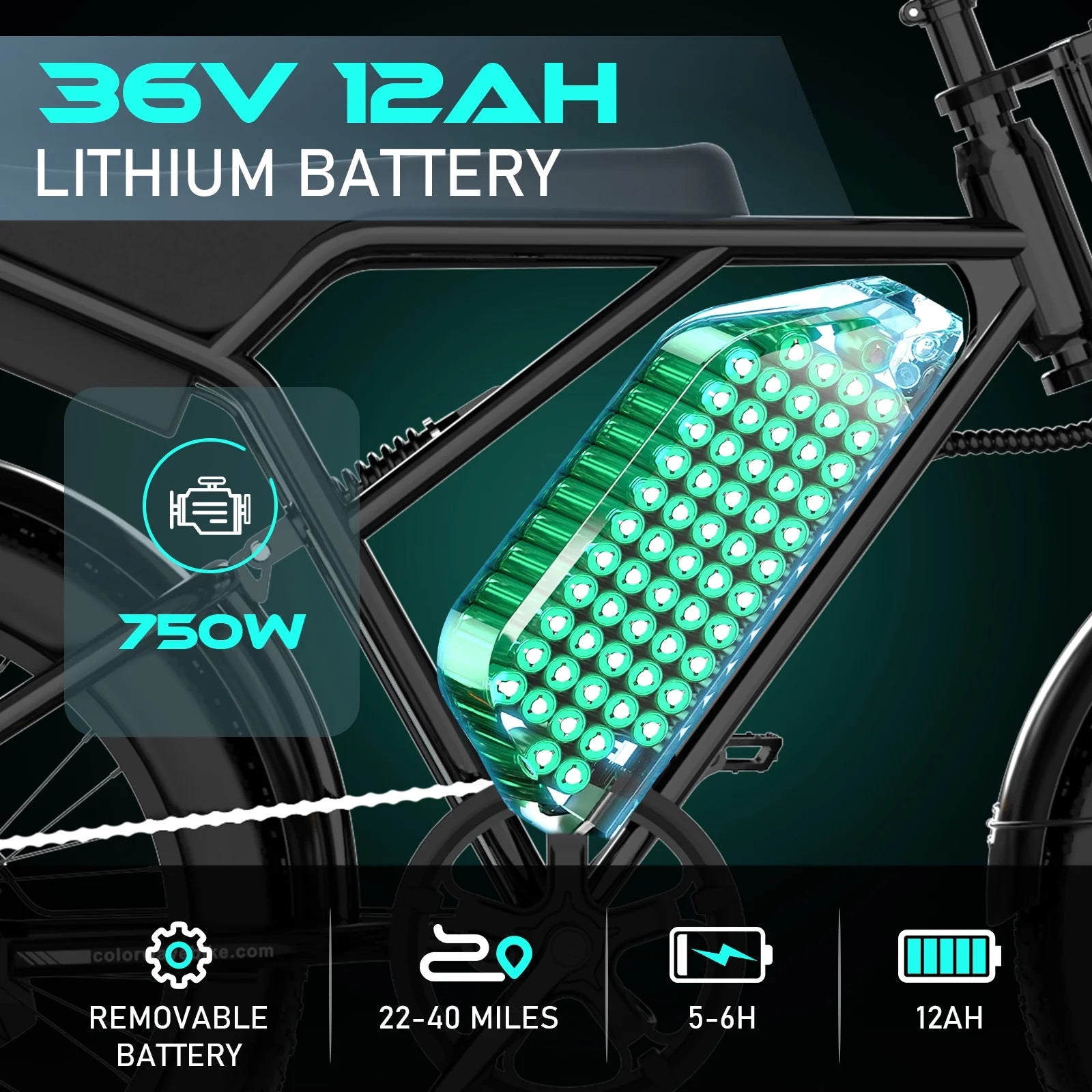 750W Electric Bike for Adults - 20" x 4.0" Fat Tire Off-Road E-Bike with 36V/12Ah Battery for Outdoor Cycling - UL2849 Certified