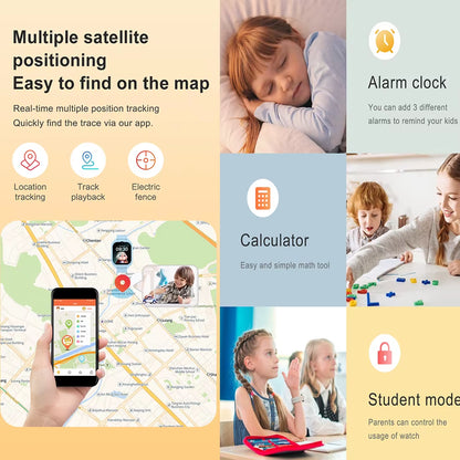 Children's 4G GPS Smartwatch with Video Call, SOS Function, Camera, and Voice Monitoring