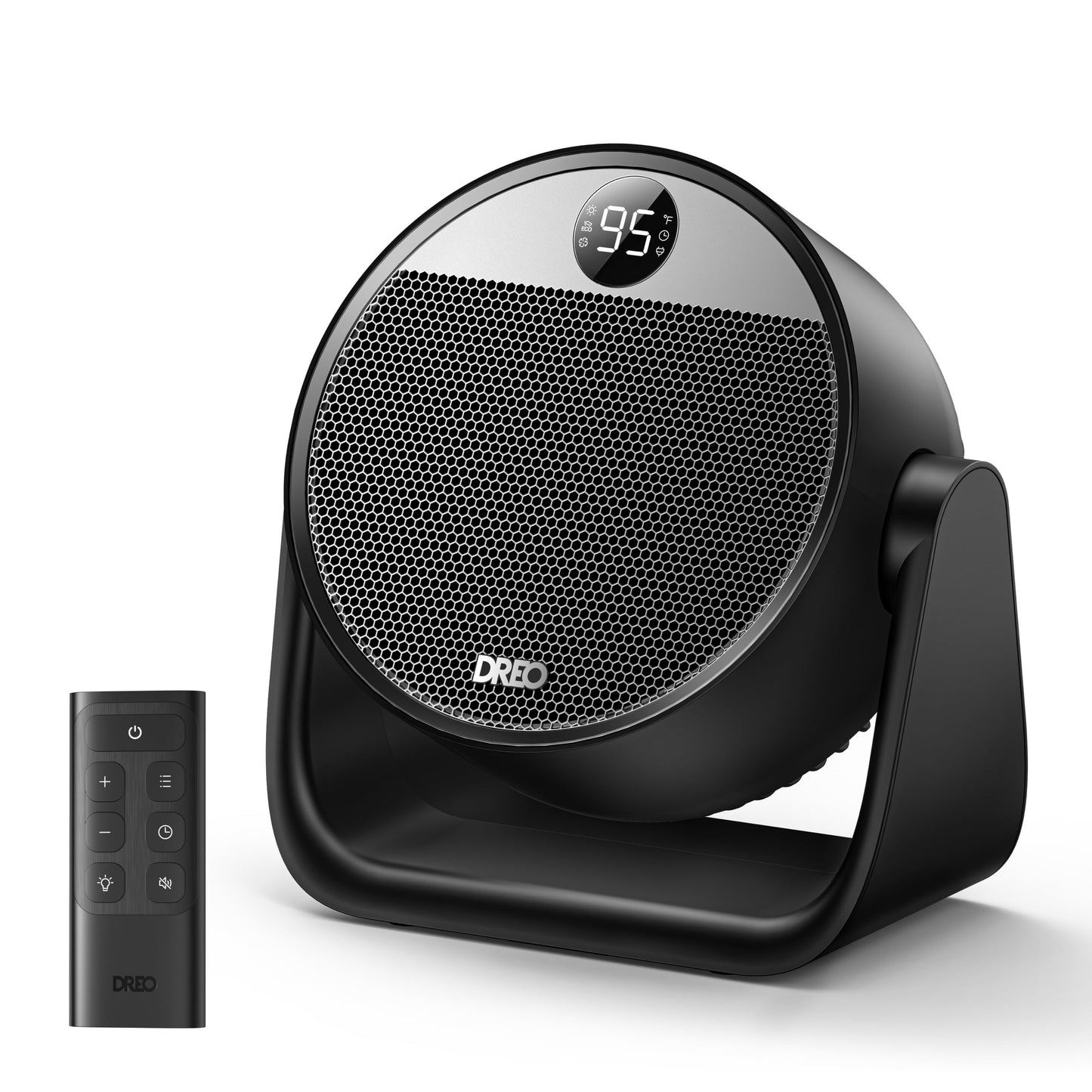 1500W Electric Space Heater with Adjustable 60° Tilt, Thermostat, 12-Hour Timer, Remote Control, and 8 Safety Features for Home and Office Use