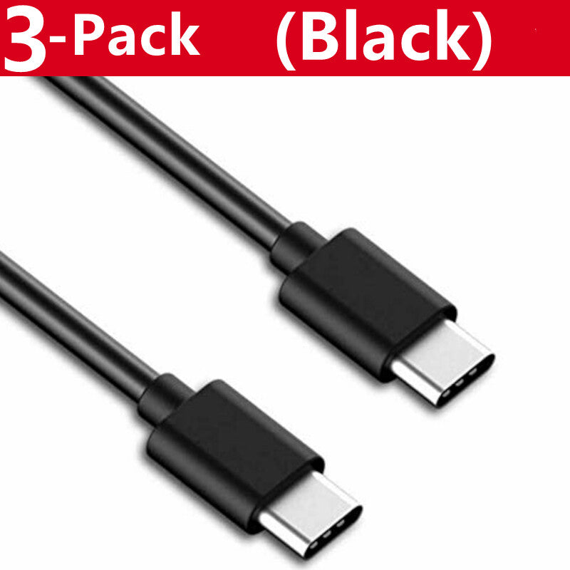 3-Pack USB-C to USB-C Fast Charging and Data Sync Cables