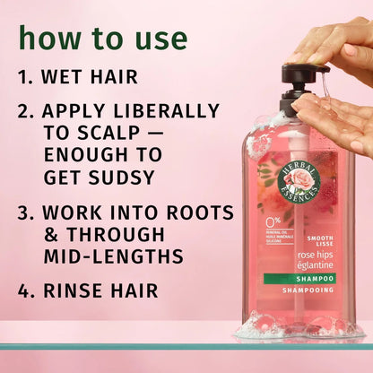 Rose Hips Smooth Shampoo for All Hair Types, 29.2 Fl Oz