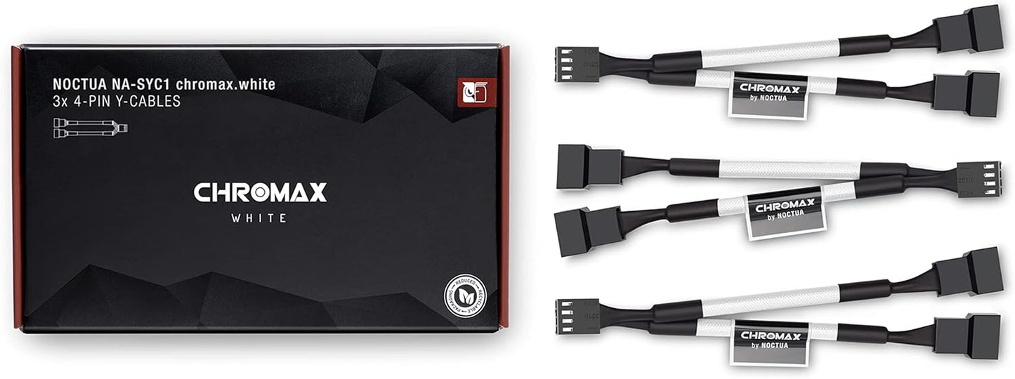 Noctua NA-SYC1 Chromax.Black, 4 Pin Y-Cables for PC Fans (Black)